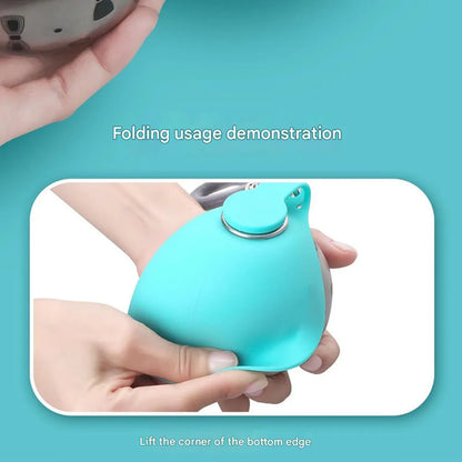 Removable and portable silicone bowl dog water bottle 285ml leak-proof design, with hanging accessory suitable for outdoor use