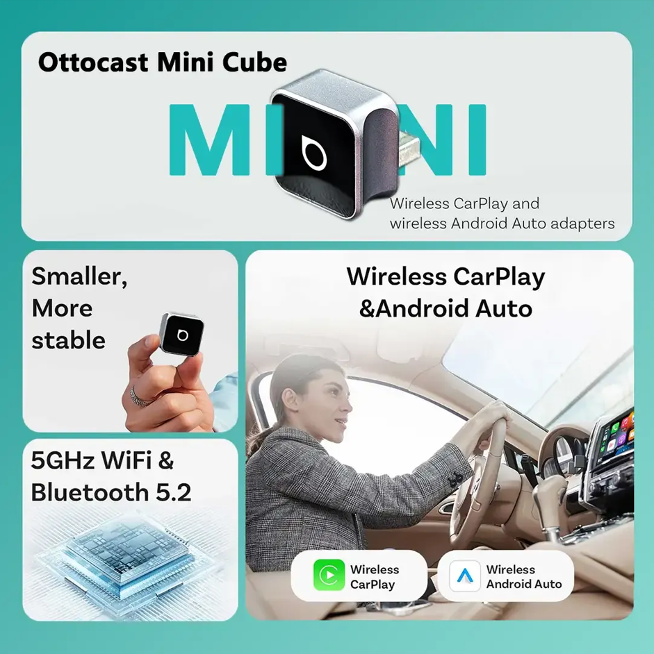 Ottocast Mini 3.0 Wireless CarPlay & Android Auto Adapter